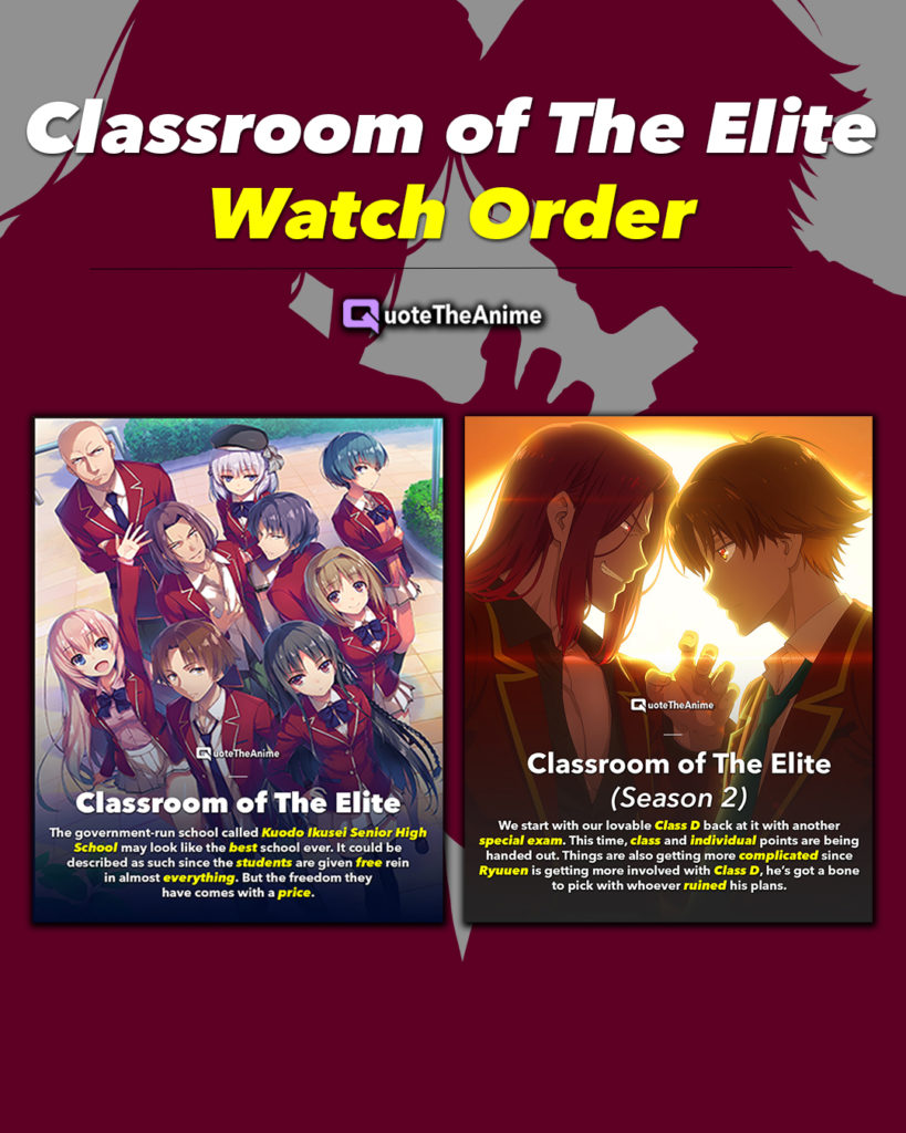Classroom Of The Elite Watch Order (EASY TO FOLLOW) - QTA
